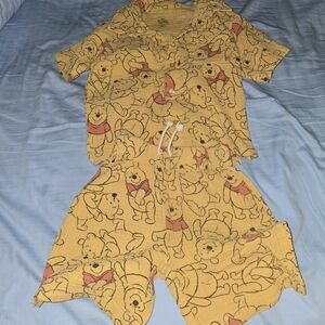 Disney Yellow and Red Winnie the Pooh Short Set